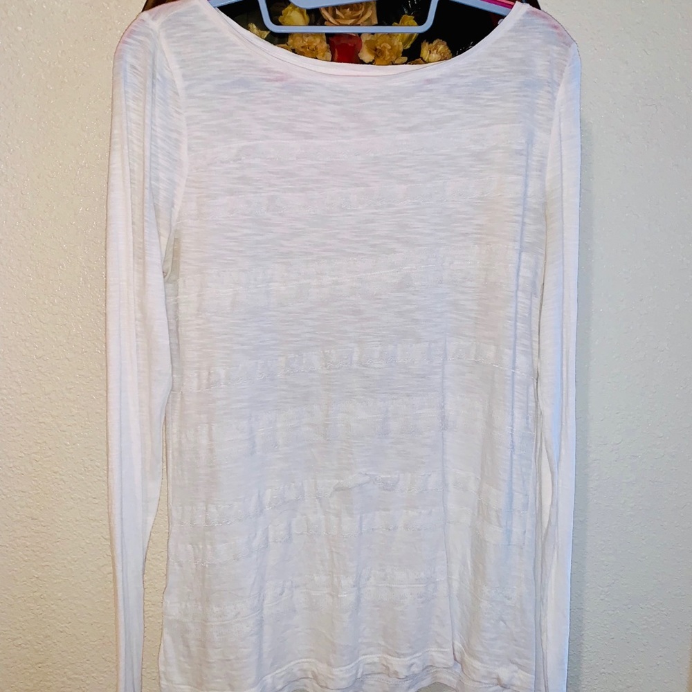 Size Medium Loft Ann Taylor Lace Ivory White Top